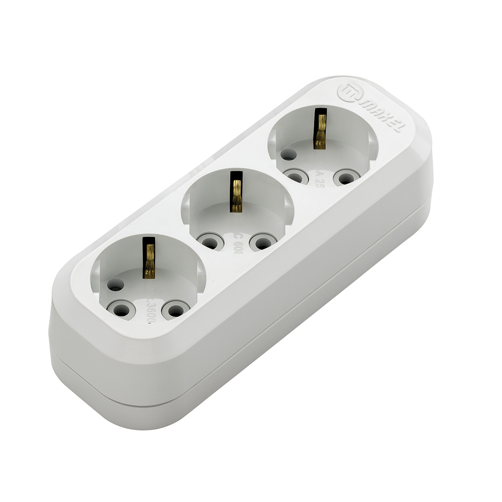 Grounded extension cordless socket Makel MGP