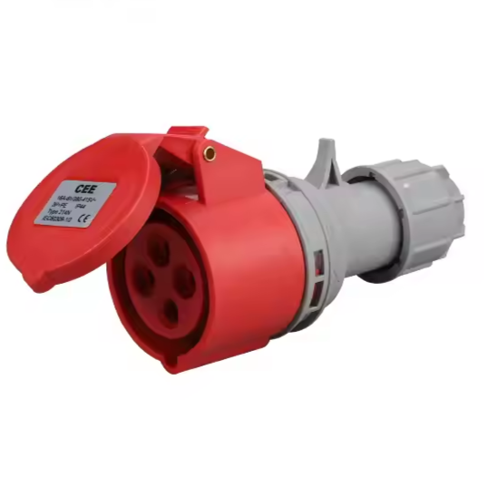 Three-phase power socket + plug 3P+E+N