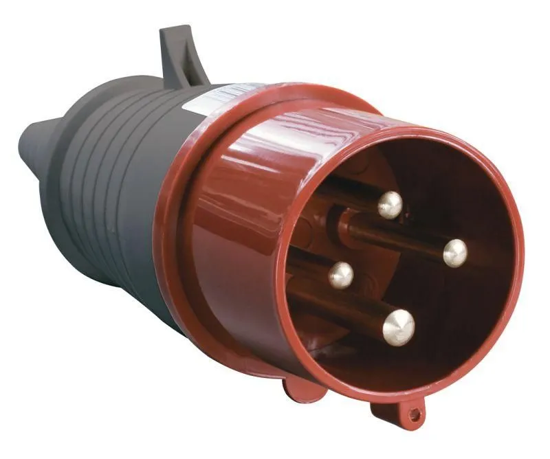 Three-phase power socket + plug 3P+E+N