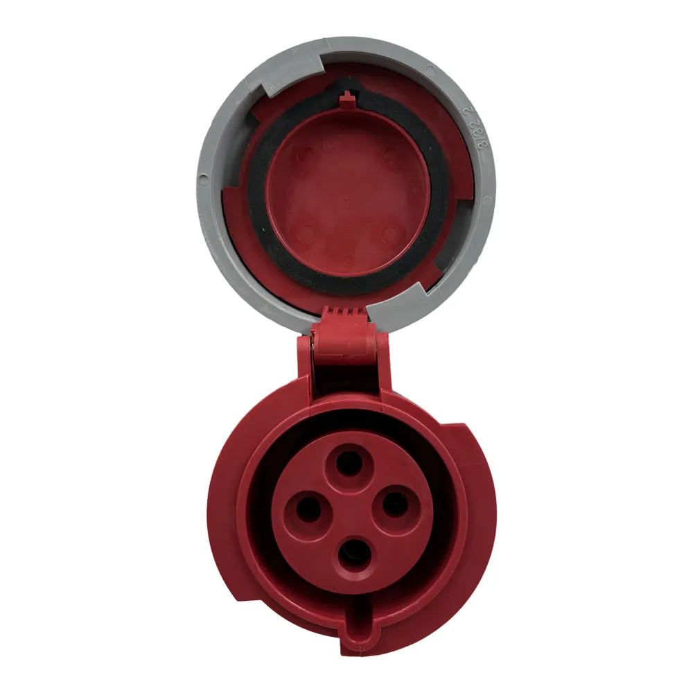 Three-phase power socket + plug 3P+E+N