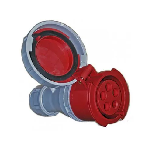 Three-phase power socket + plug 3P+E+N